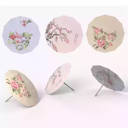 Chinese style umbrellas set