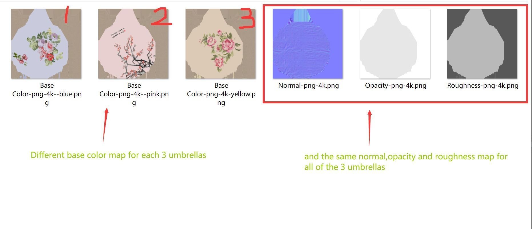 Chinese style umbrellas set 3D model_13