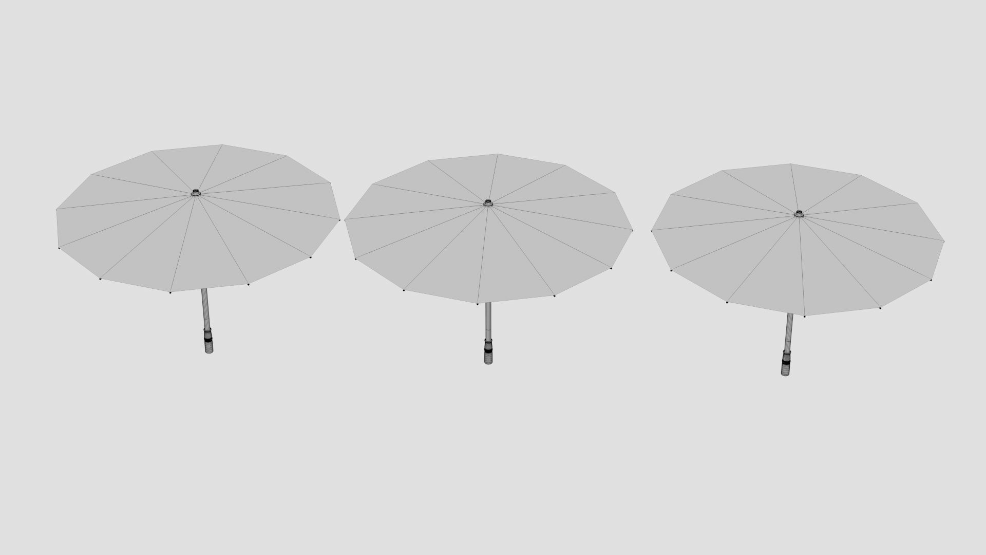 Chinese style umbrellas set 3D model_14