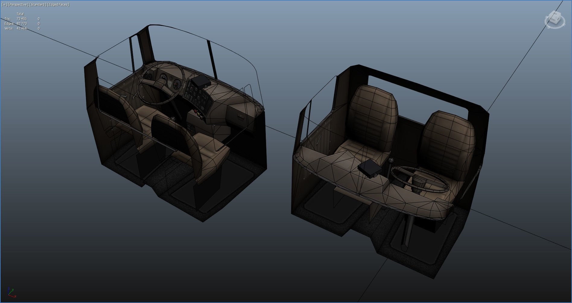 Generic garbage truck Low-poly 3D model_40