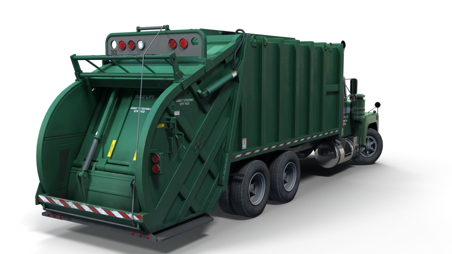 Generic garbage truck Low-poly 3D model_4