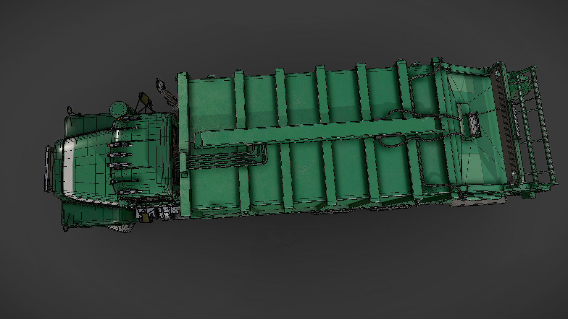 Generic garbage truck Low-poly 3D model_30
