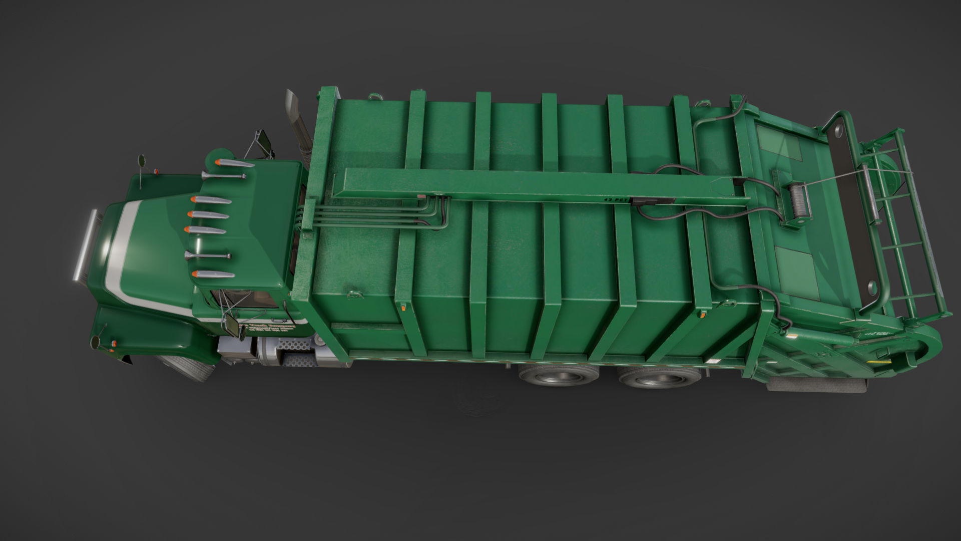 Generic garbage truck Low-poly 3D model_26