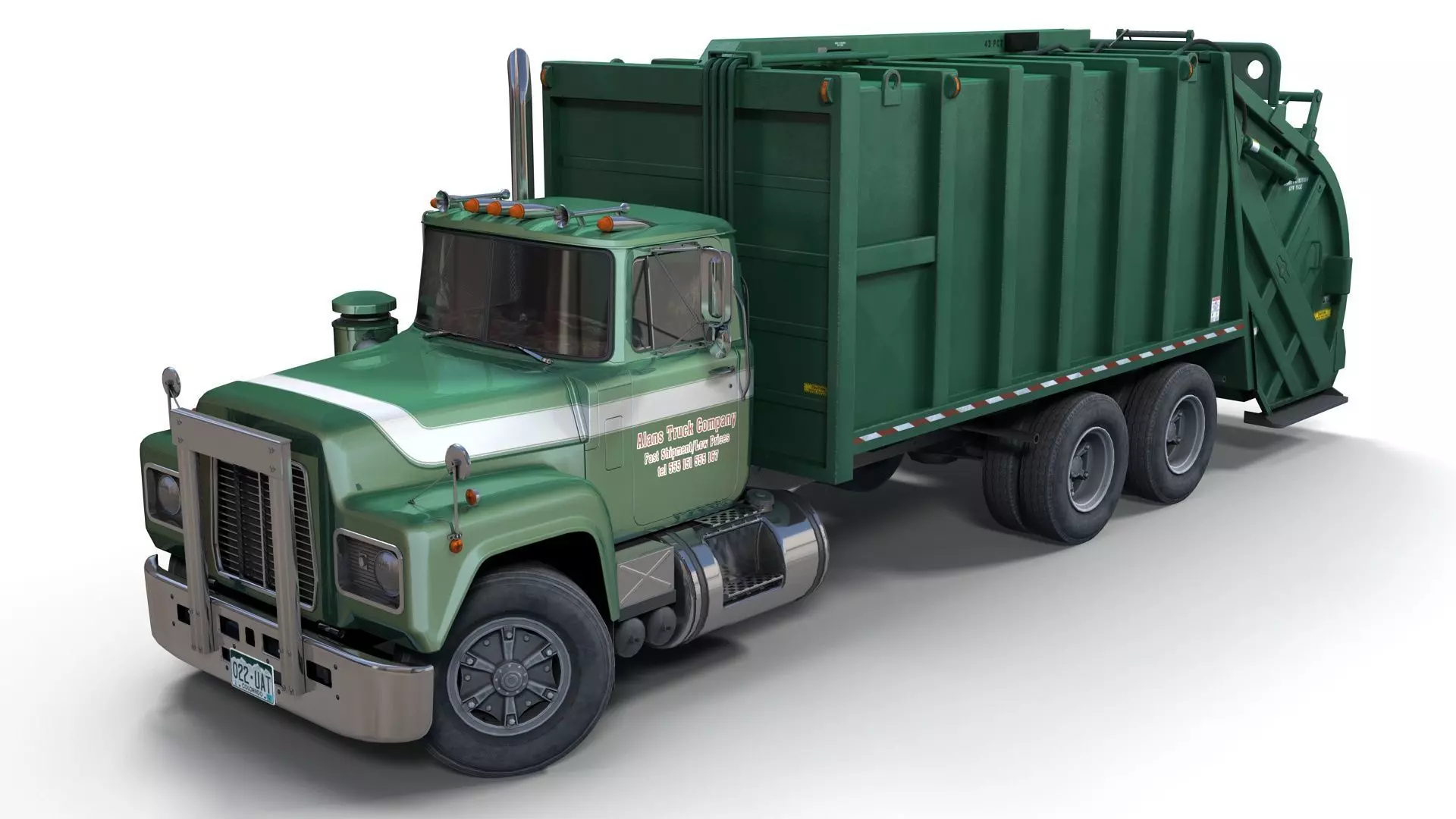 Generic garbage truck Low-poly 3D model_0
