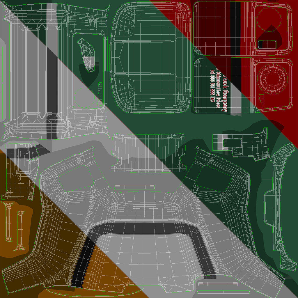 Generic garbage truck Low-poly 3D model_43