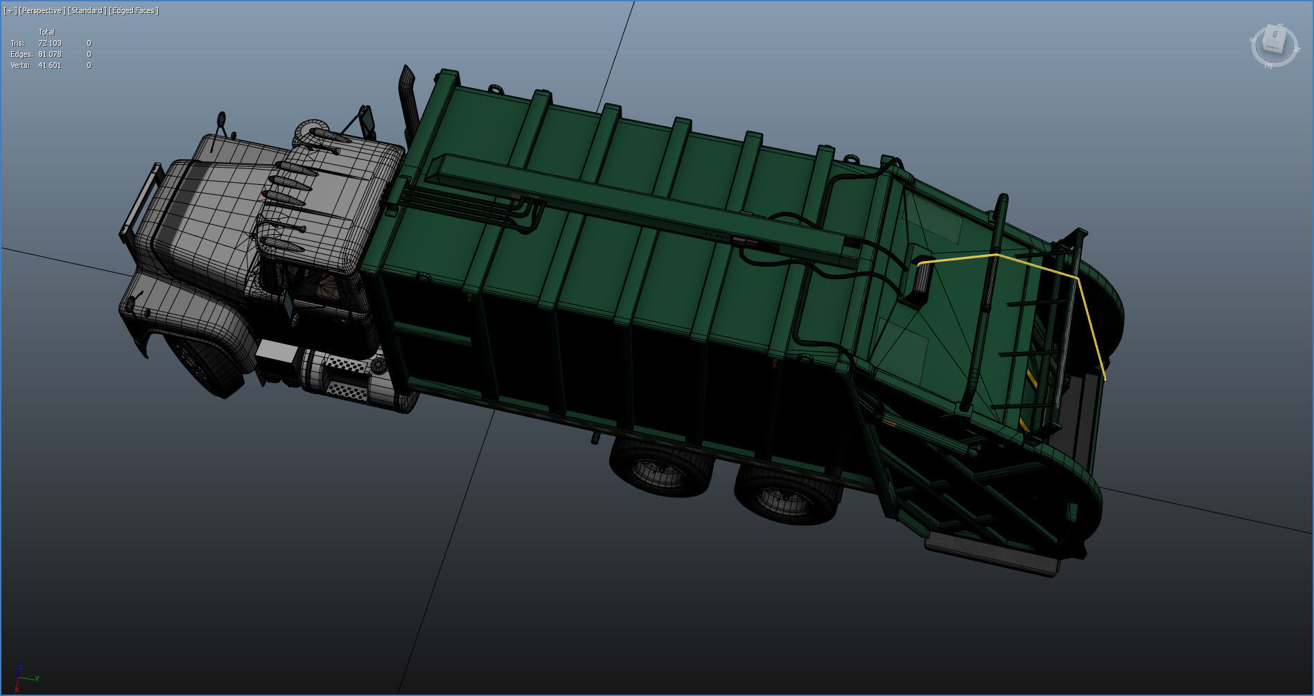 Generic garbage truck Low-poly 3D model_37