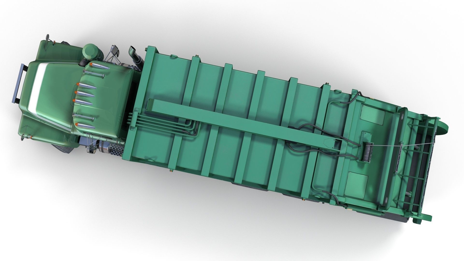 Generic garbage truck Low-poly 3D model_7