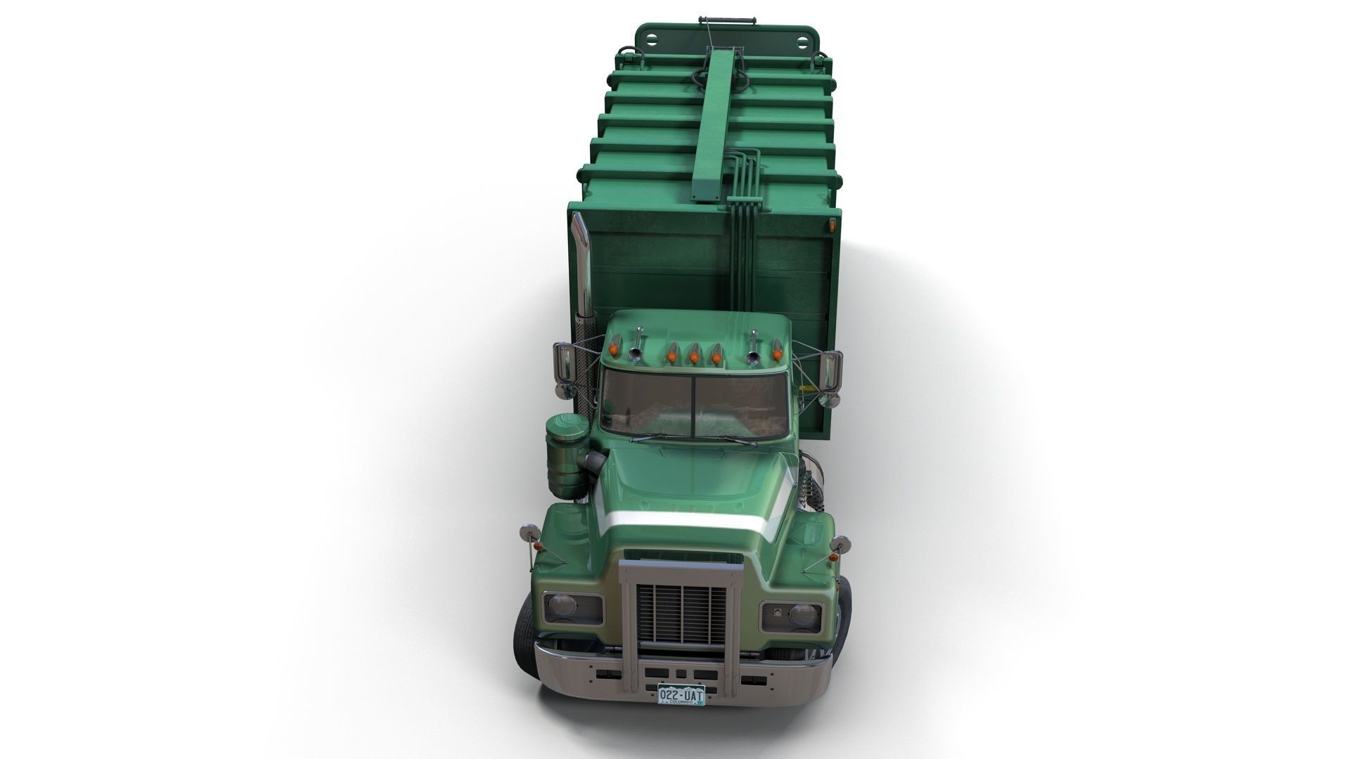 Generic garbage truck Low-poly 3D model_6