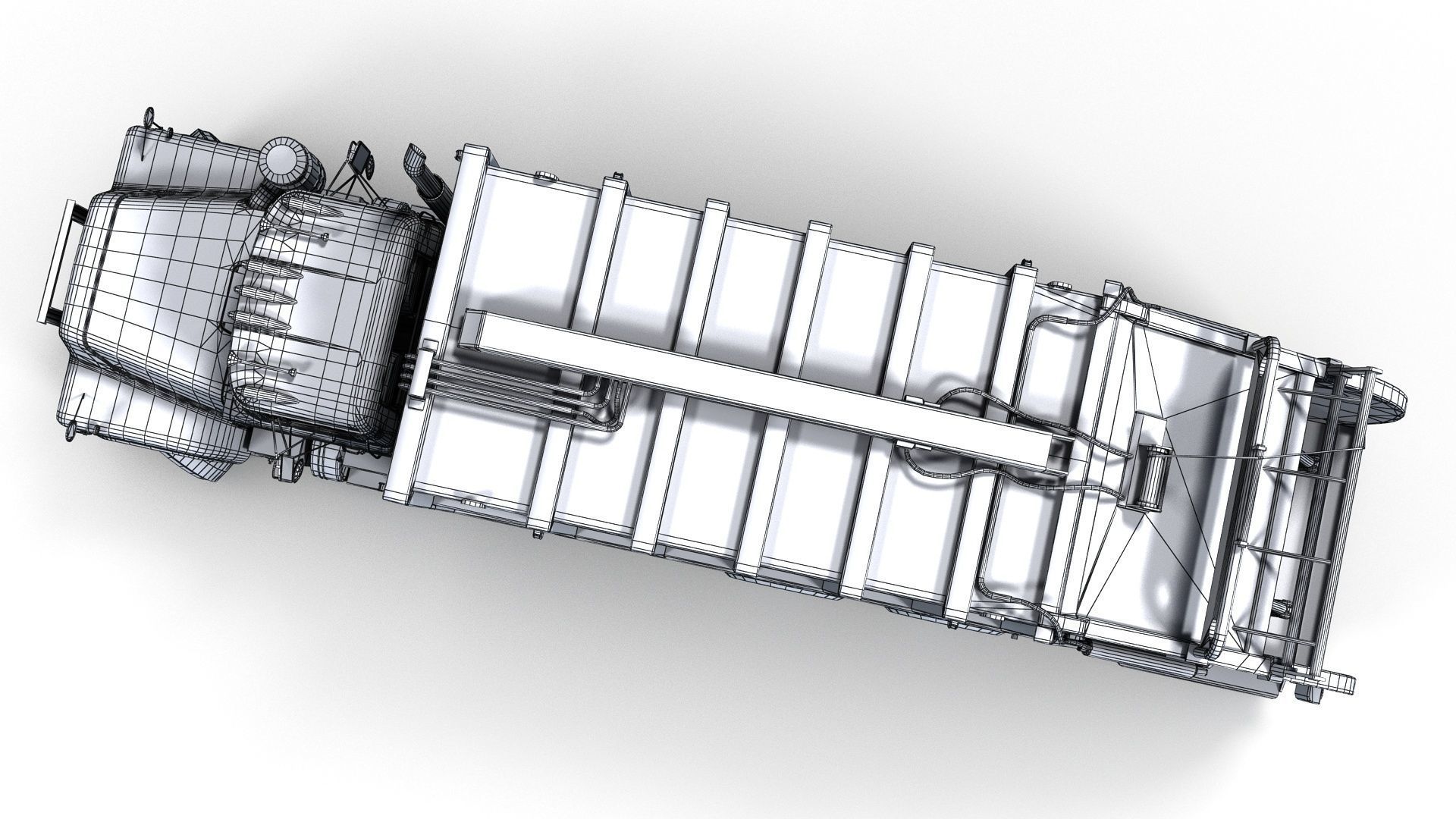 Generic garbage truck Low-poly 3D model_17