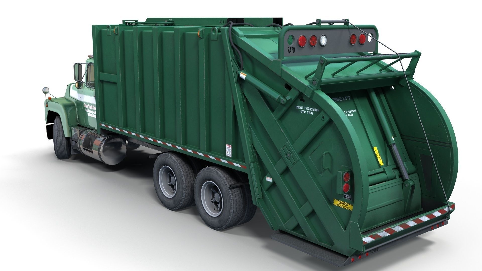 Generic garbage truck Low-poly 3D model_2