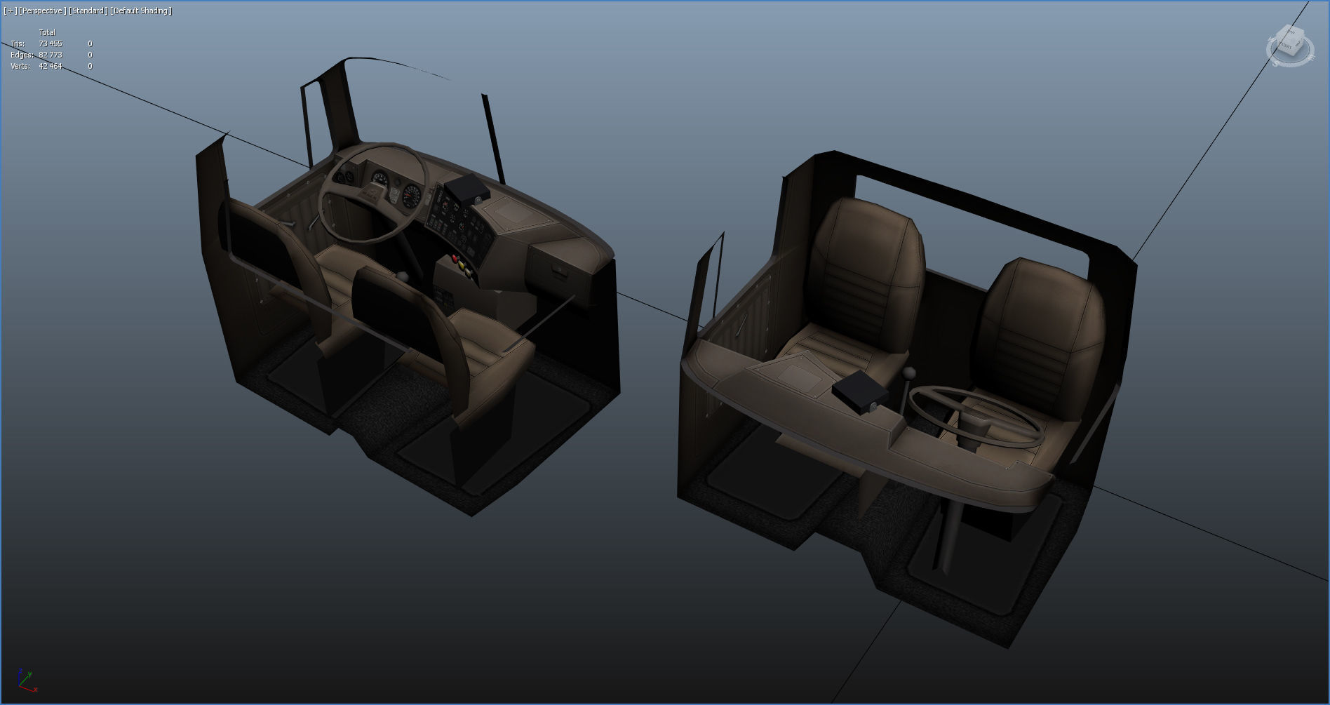 Generic garbage truck Low-poly 3D model_39