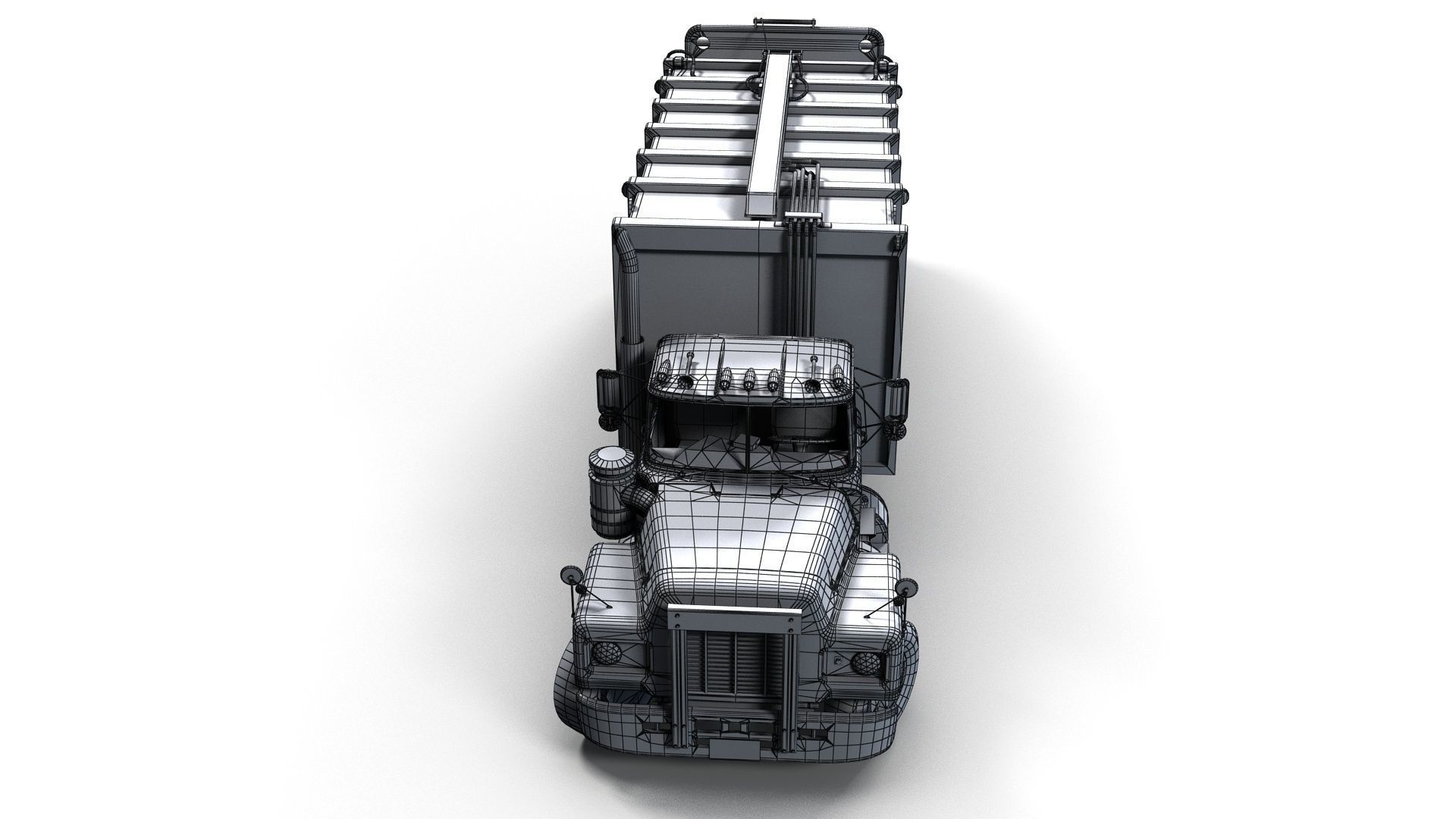 Generic garbage truck Low-poly 3D model_16