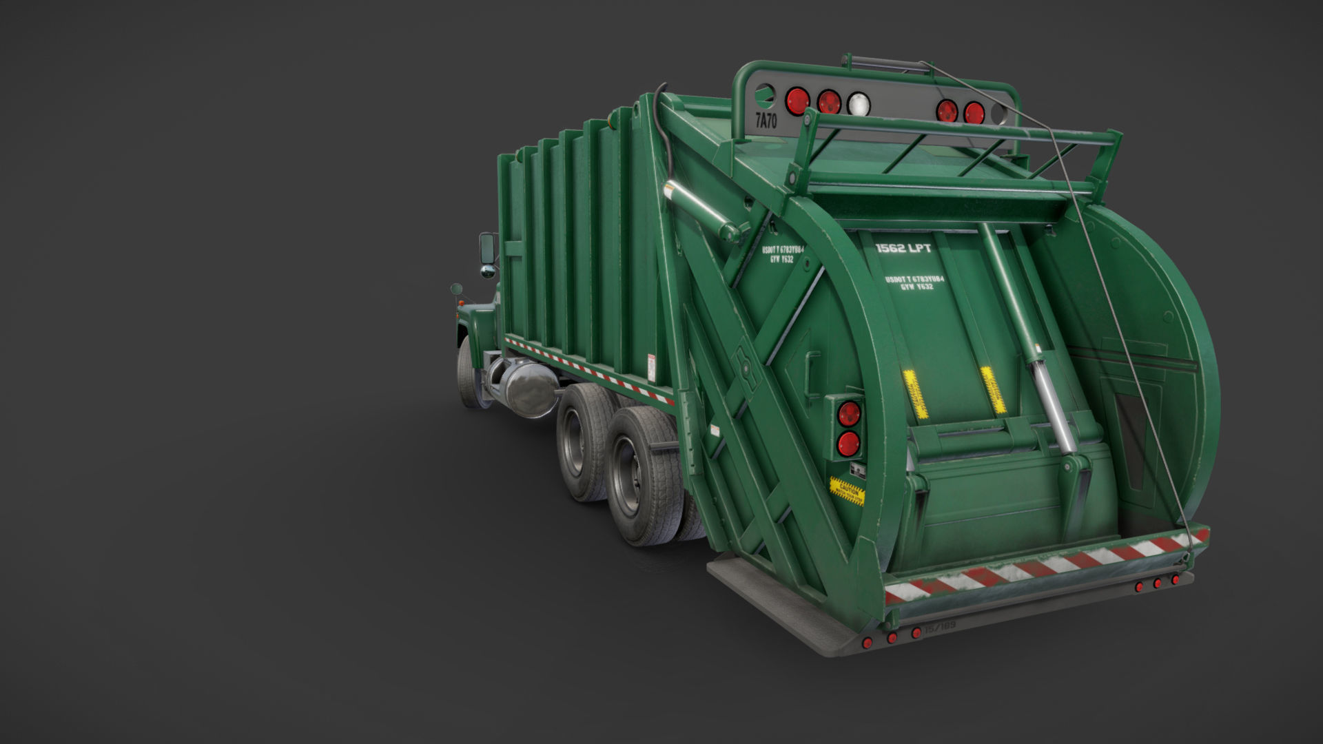 Generic garbage truck Low-poly 3D model_27