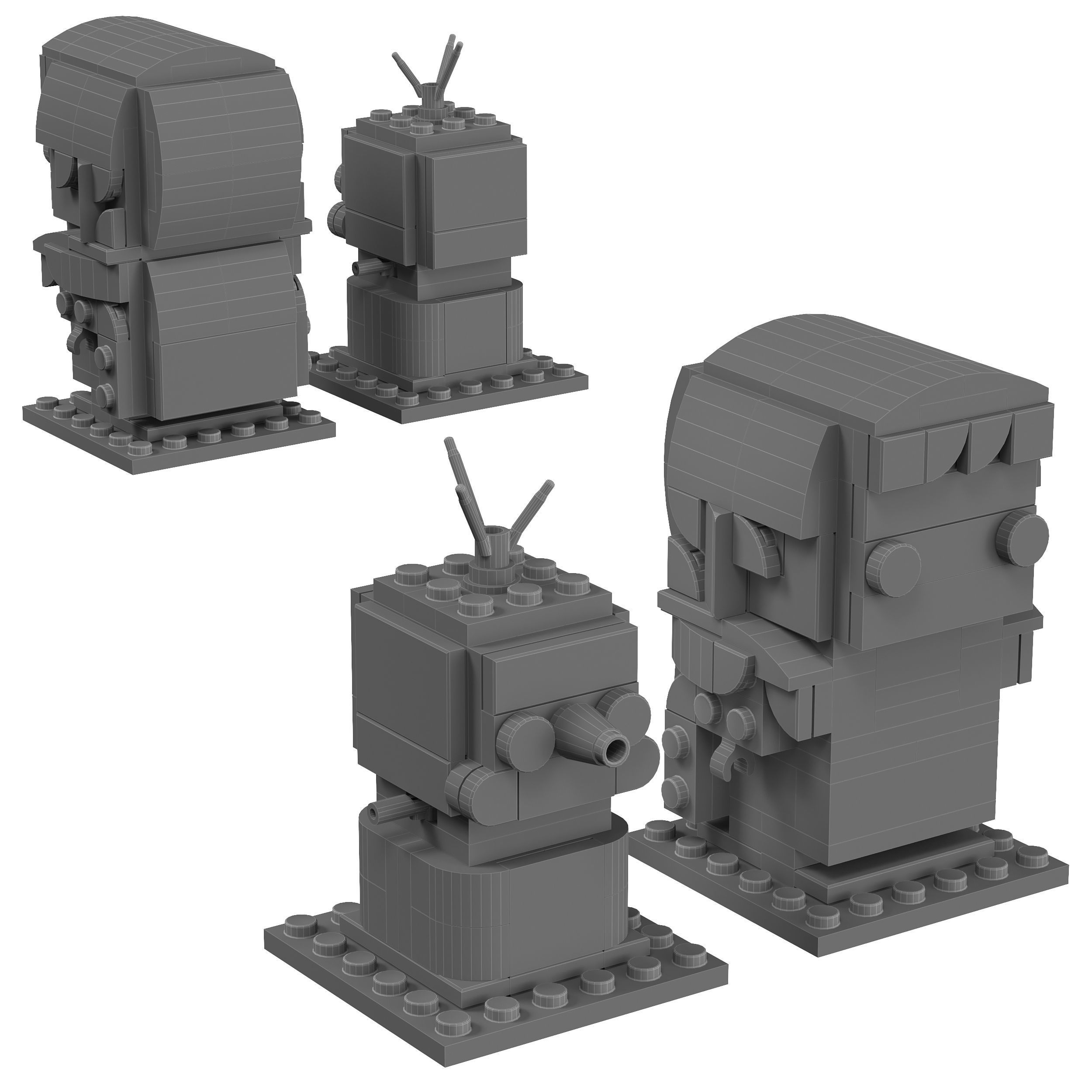 Lego Brickheadz - 41618 Anna and Olaf 3D model_1