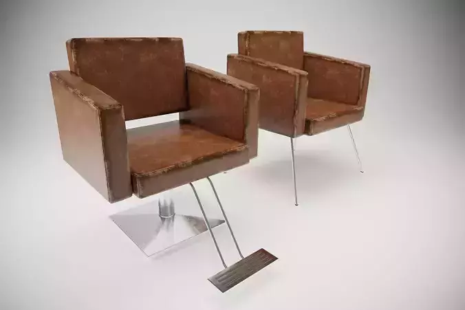 Silla de Peluqueria salon de belleza spa Low-poly 3D model