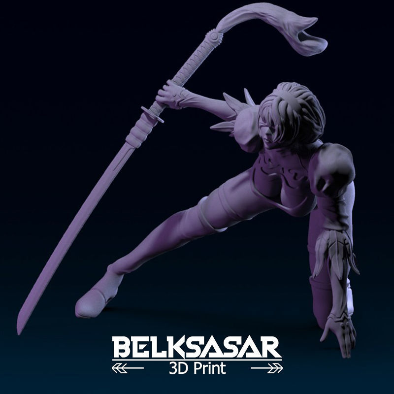 2B Fanart Action Pose 4 variants 3D print model_25