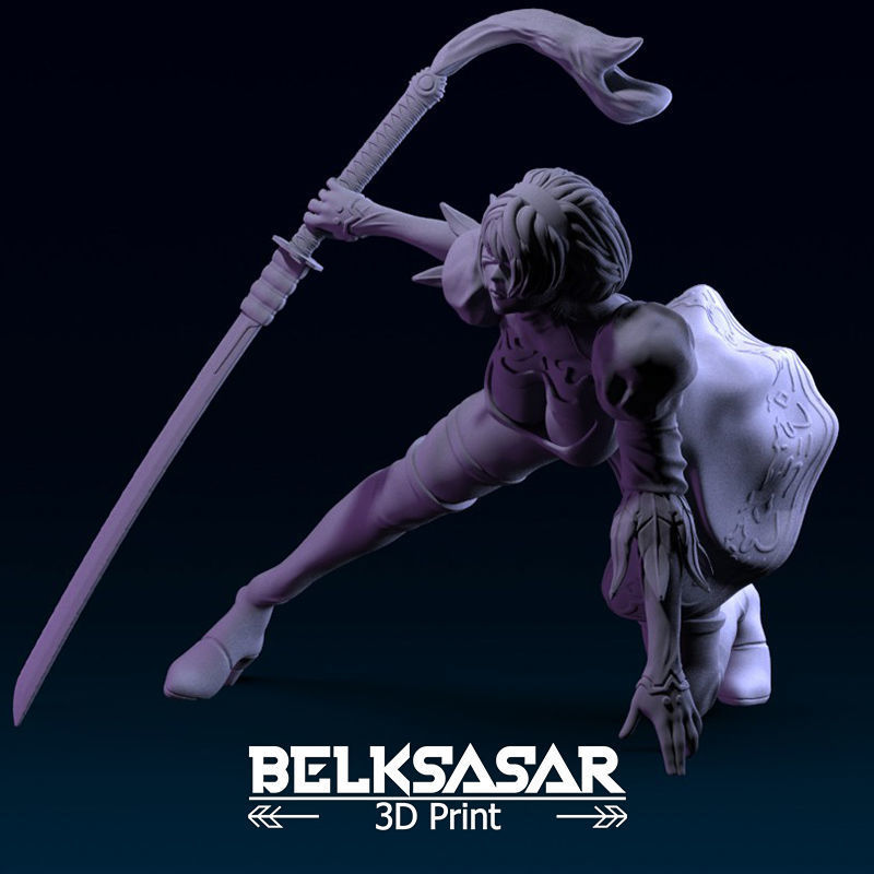 2B Fanart Action Pose 4 variants 3D print model_2