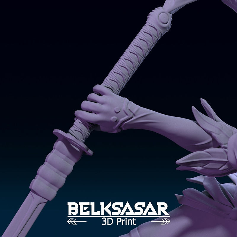 2B Fanart Action Pose 4 variants 3D print model_13