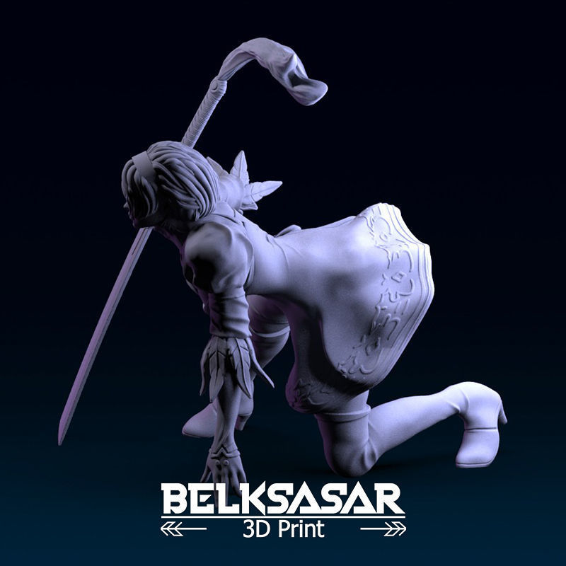 2B Fanart Action Pose 4 variants 3D print model_3