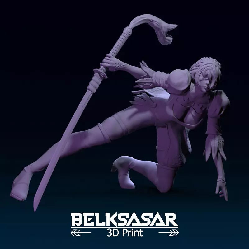 2B Fanart Action Pose 4 variants 3D print model_0