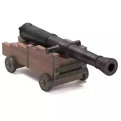 Cannon on wooden cart
