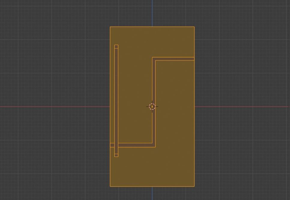 modern glass door Low-poly 3D model_3