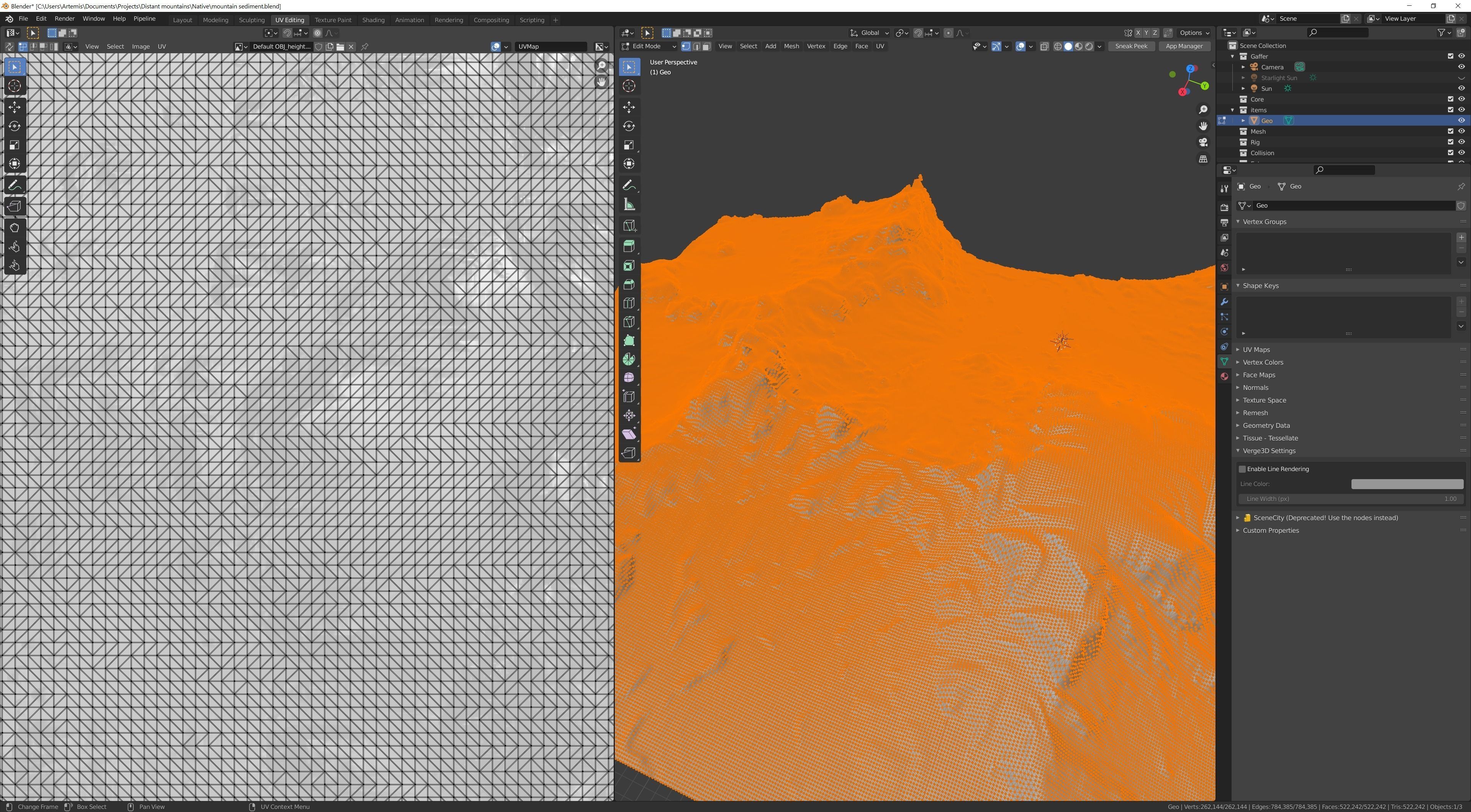 Mountain with sediment flow 3D model_6