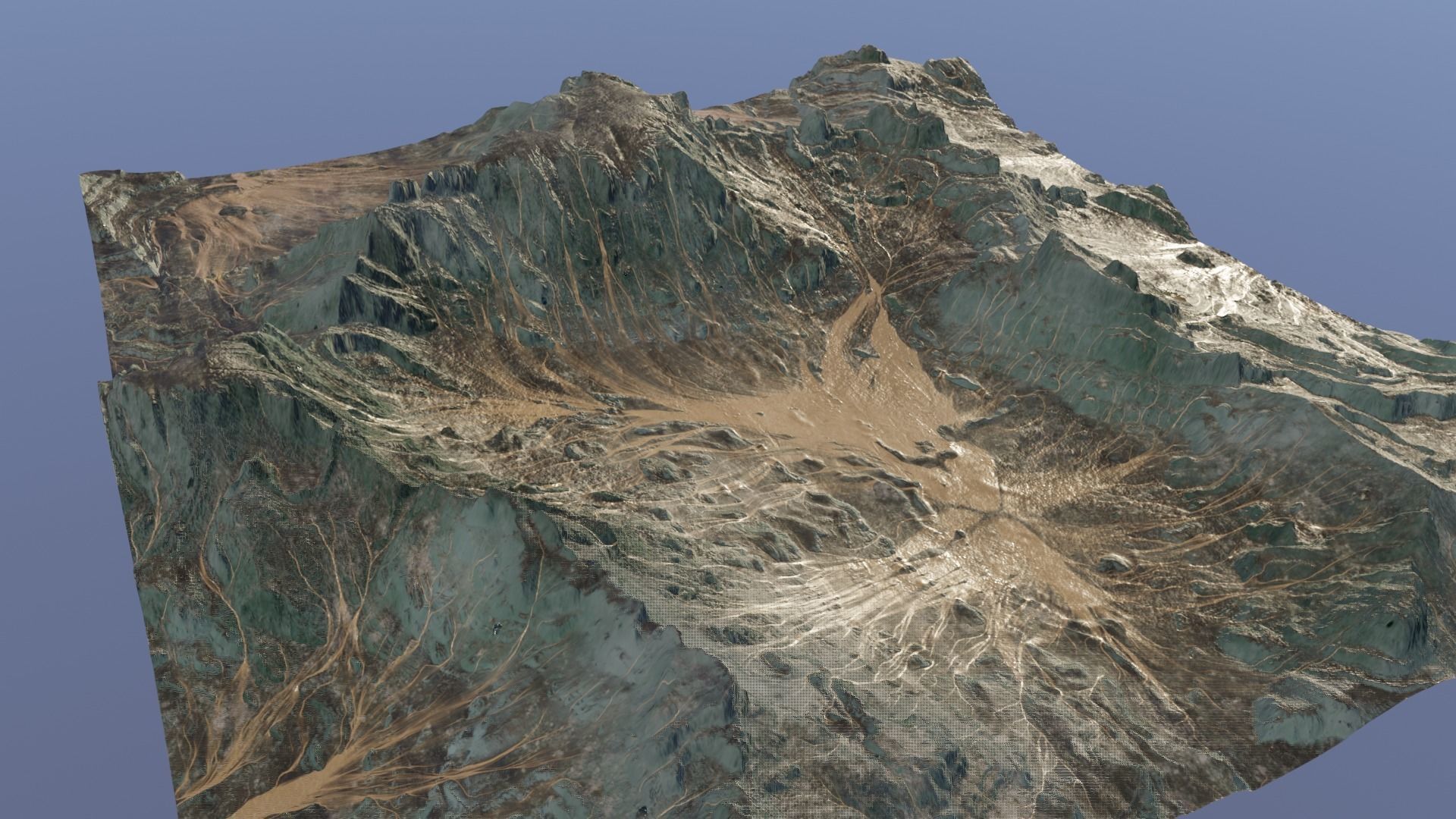 Mountain with sediment flow 3D model_4
