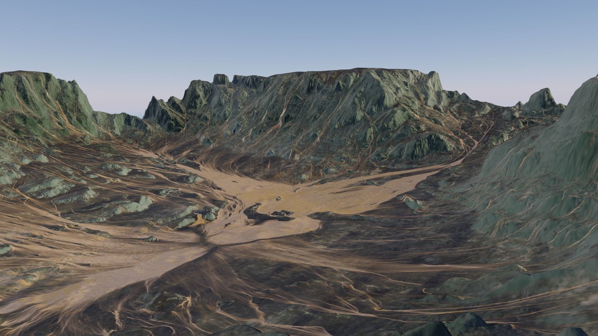 Mountain with sediment flow 3D model_5
