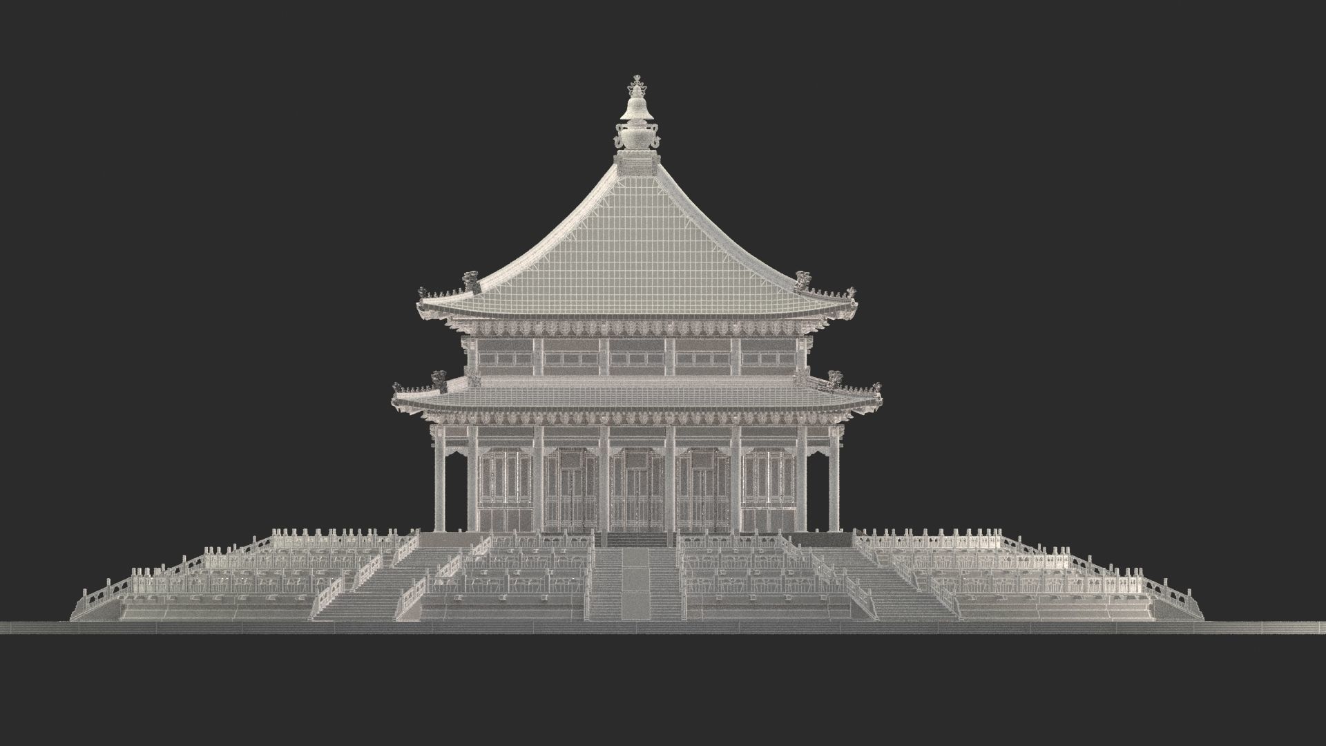Chinese temple 3D model_5