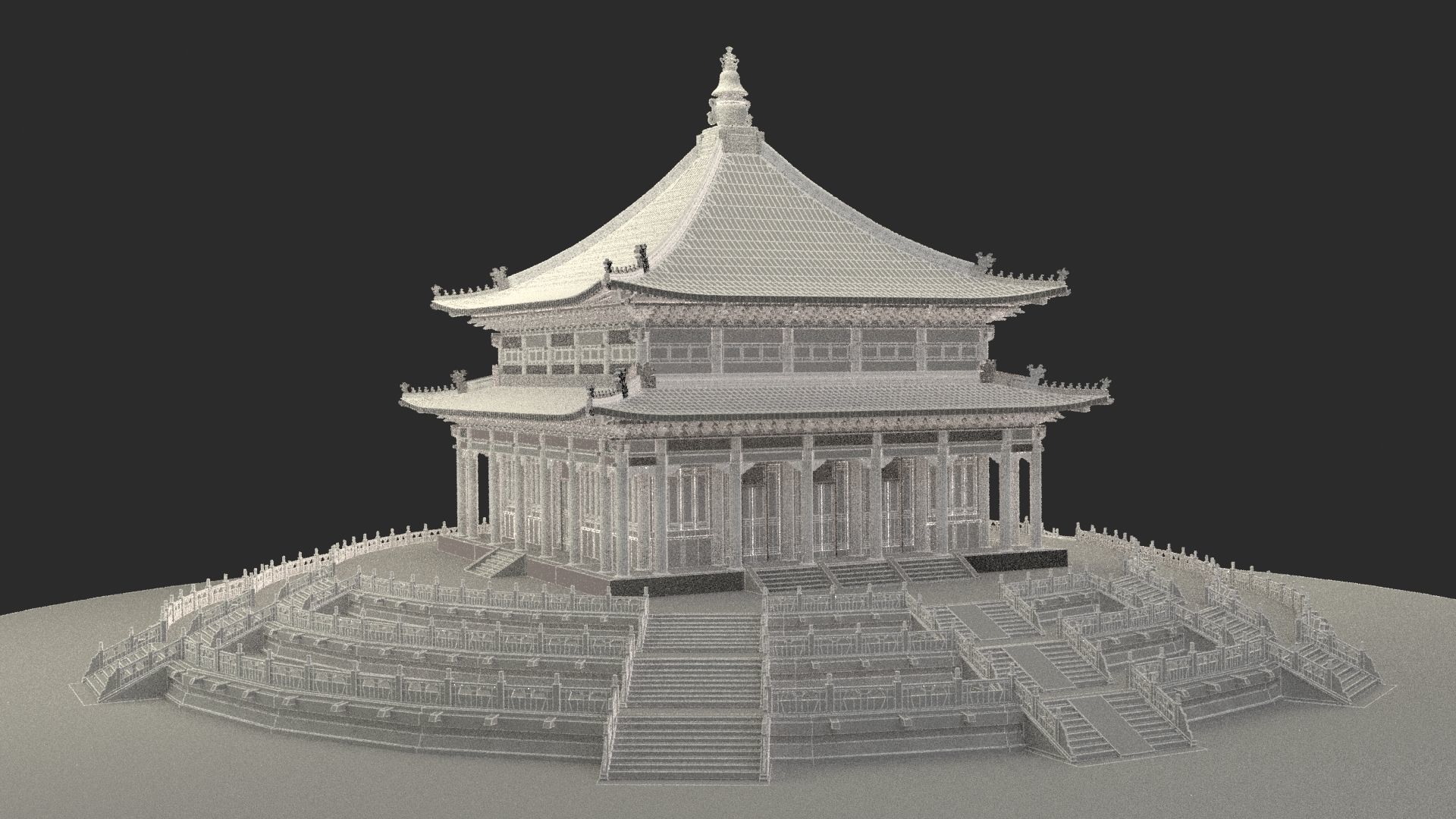 Chinese temple 3D model_6