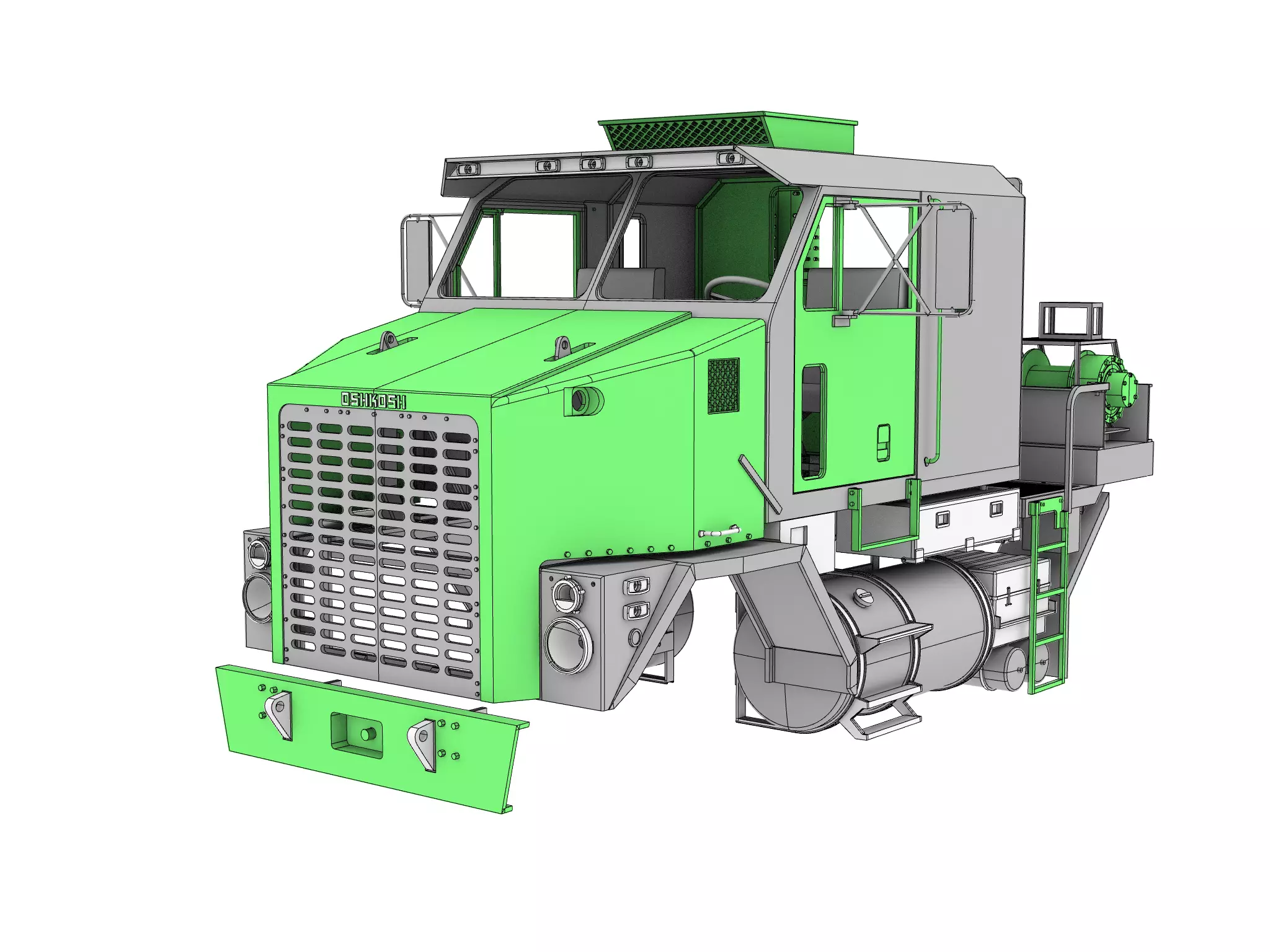 Oshkosh M1070  Army tank  STL 3D print model_0