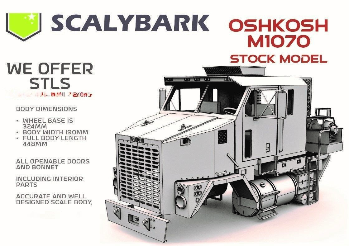 Oshkosh M1070  Army tank  STL 3D print model_3