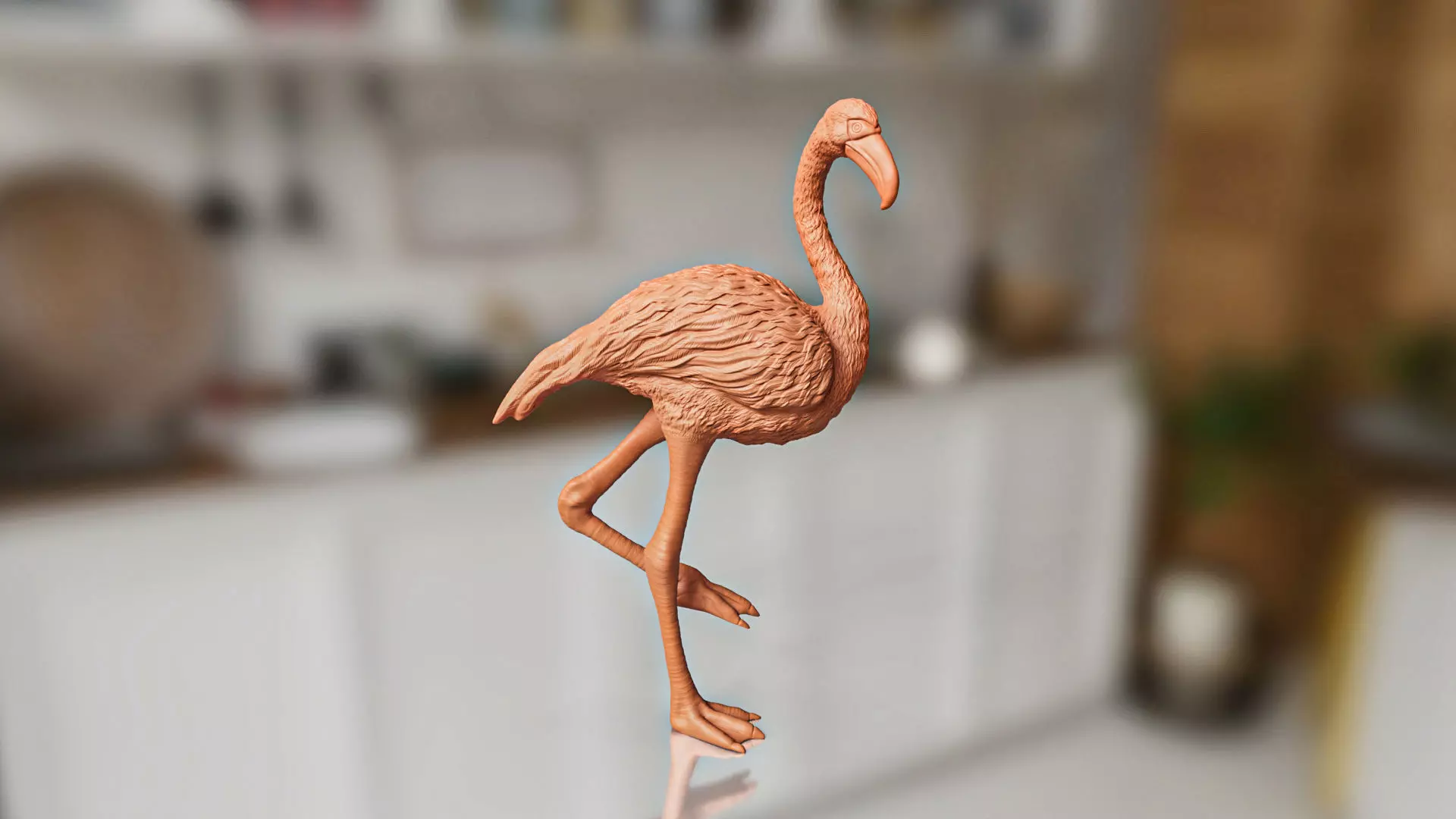 Realistic Flamingo Bird Toy STL 3D print model_0
