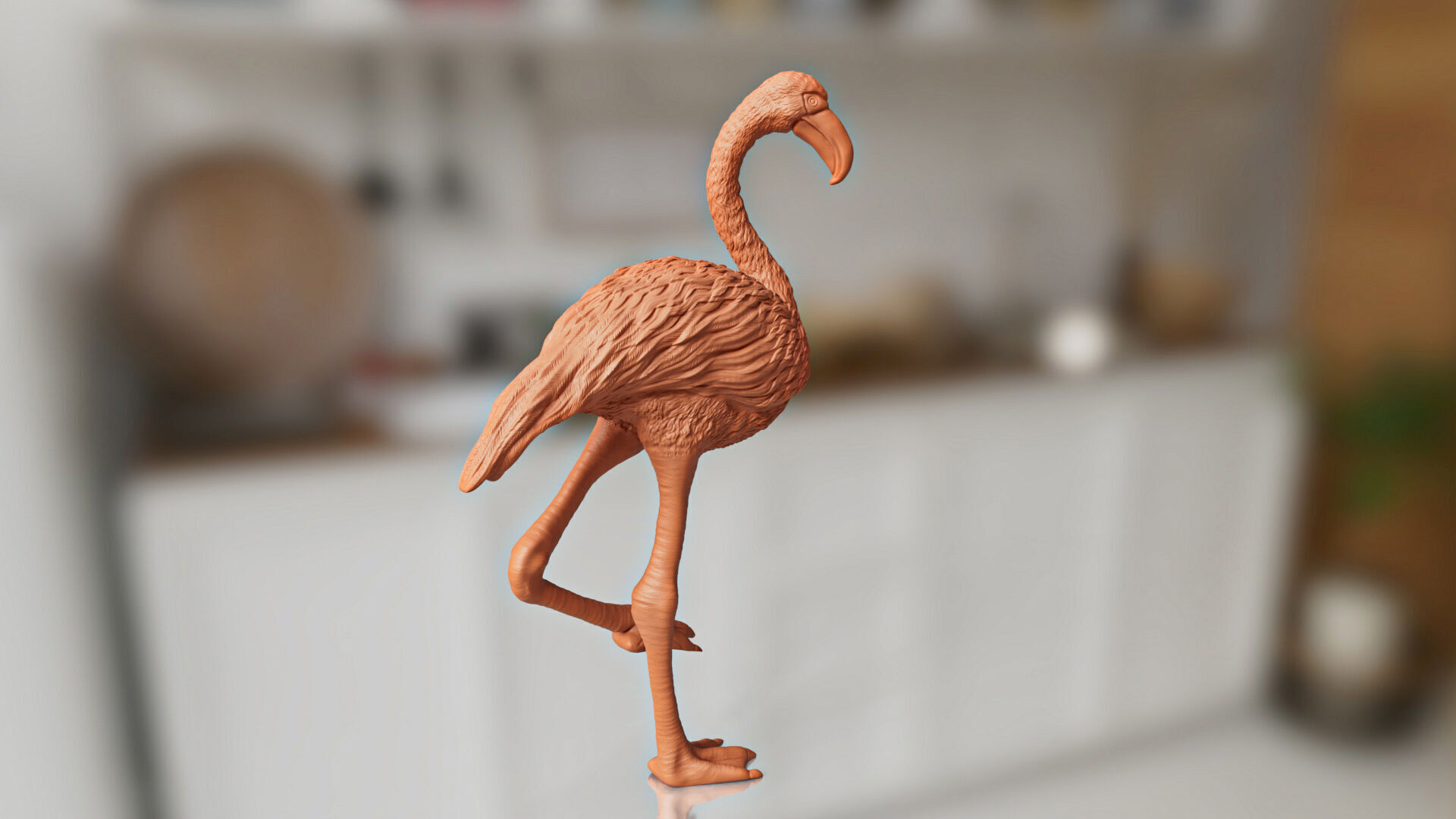Realistic Flamingo Bird Toy STL 3D print model_5