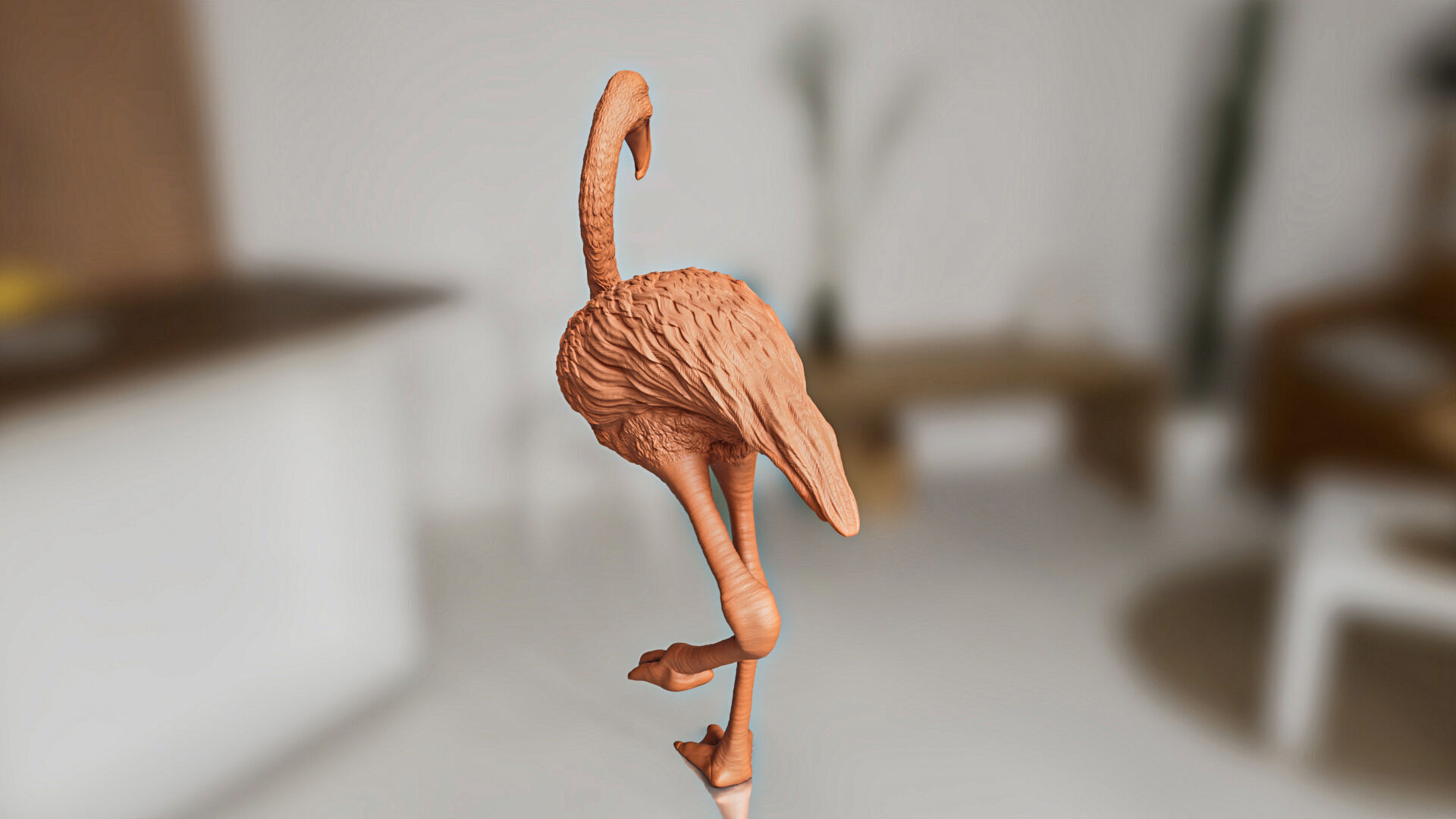 Realistic Flamingo Bird Toy STL 3D print model_4