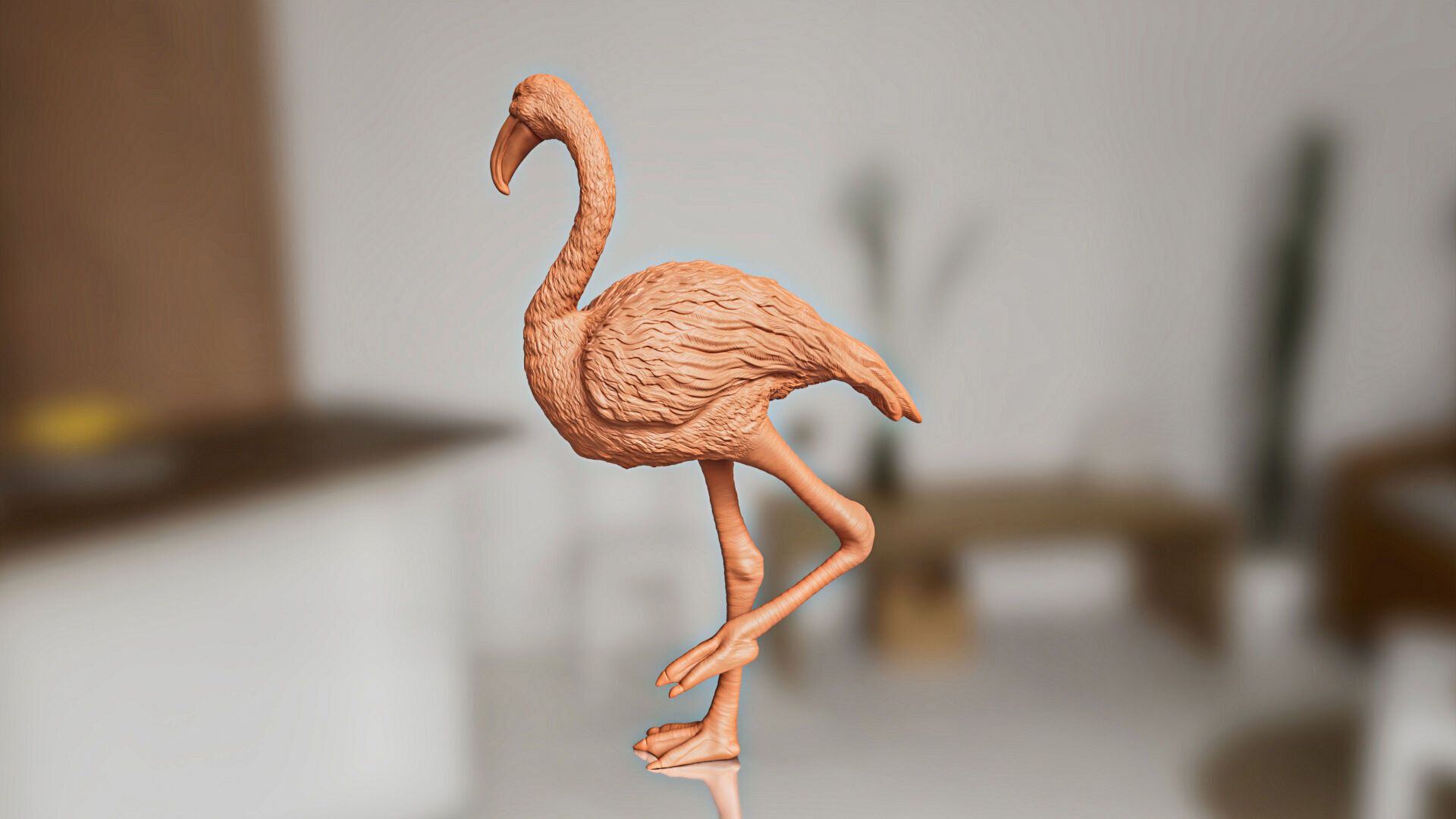 Realistic Flamingo Bird Toy STL 3D print model_3