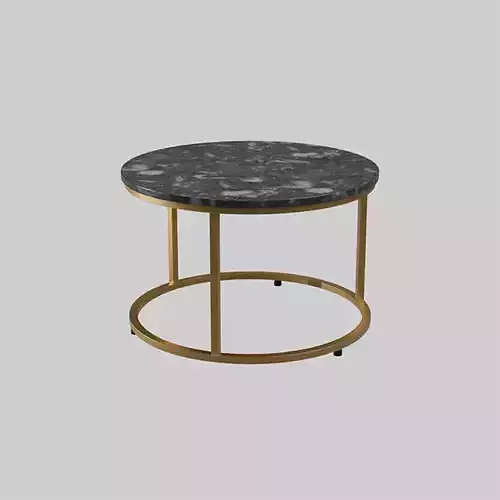 Round Milan Coffee Table black marble