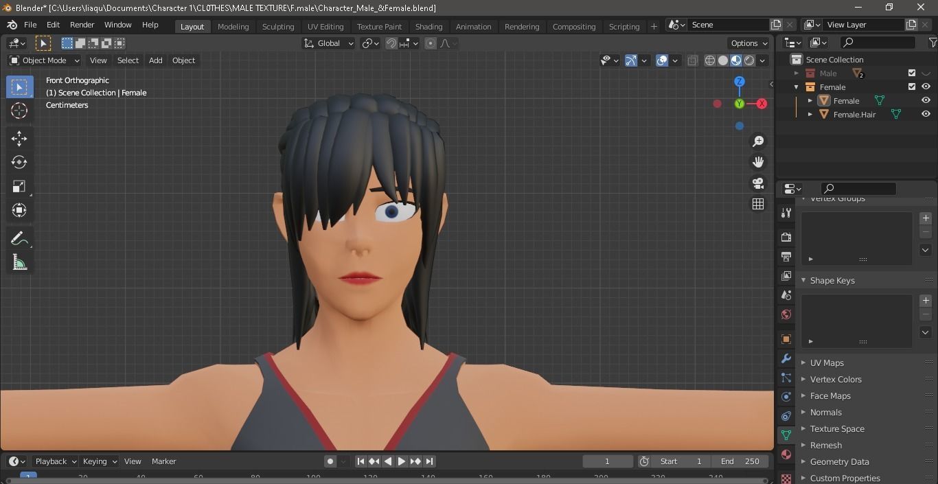 Character Male AND Female Low-poly 3D model_26
