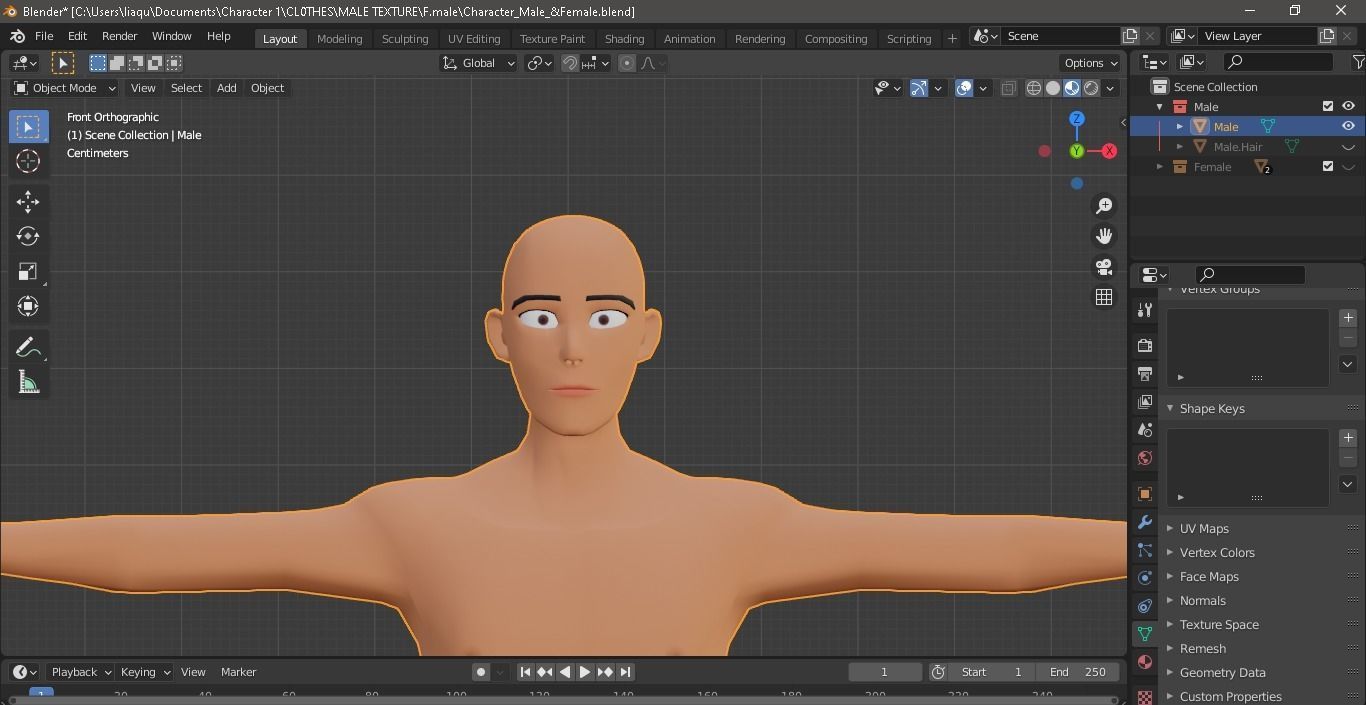 Character Male AND Female Low-poly 3D model_2