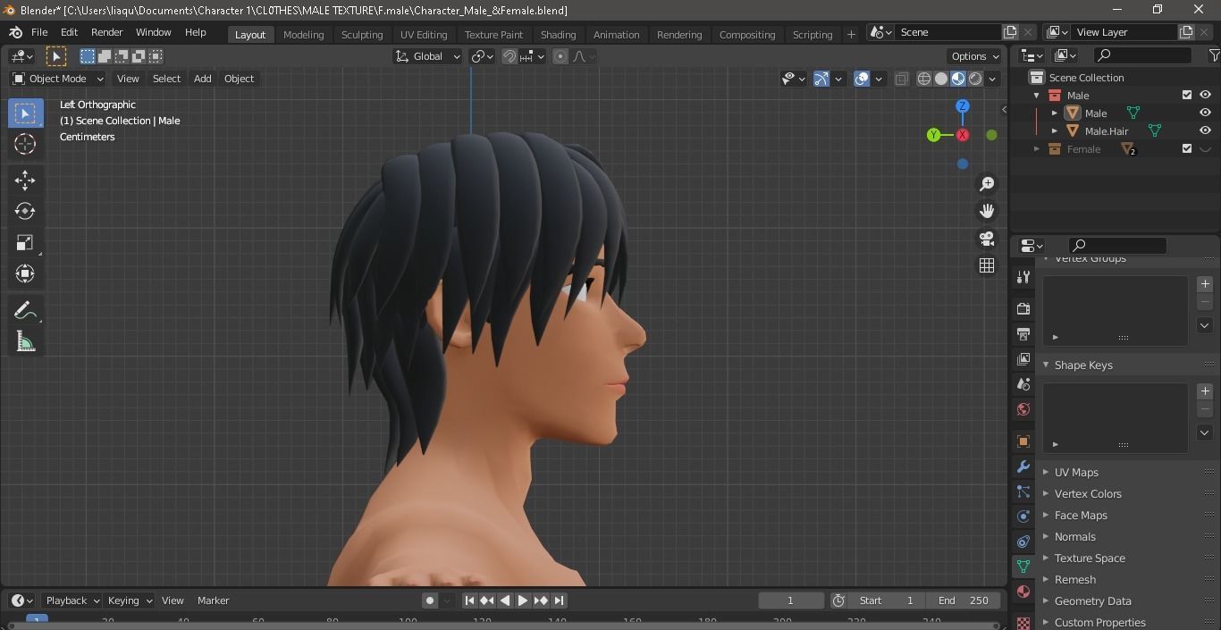 Character Male AND Female Low-poly 3D model_8