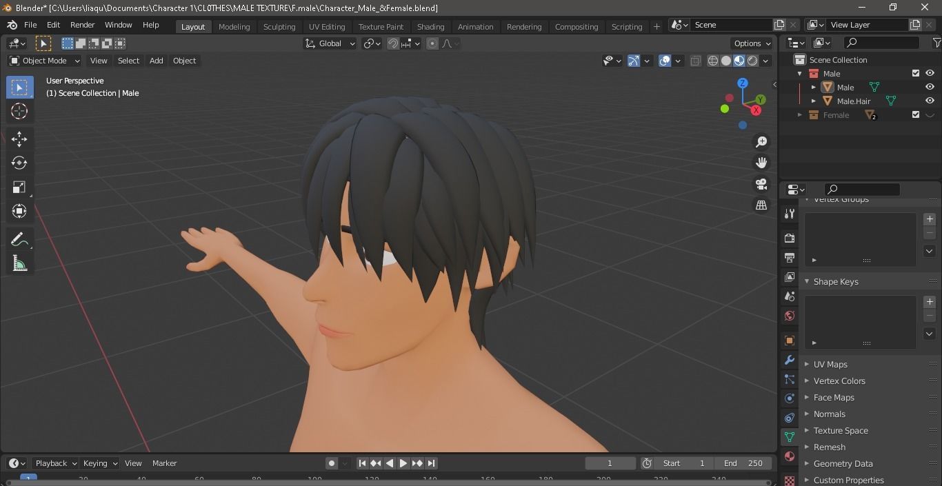 Character Male AND Female Low-poly 3D model_10
