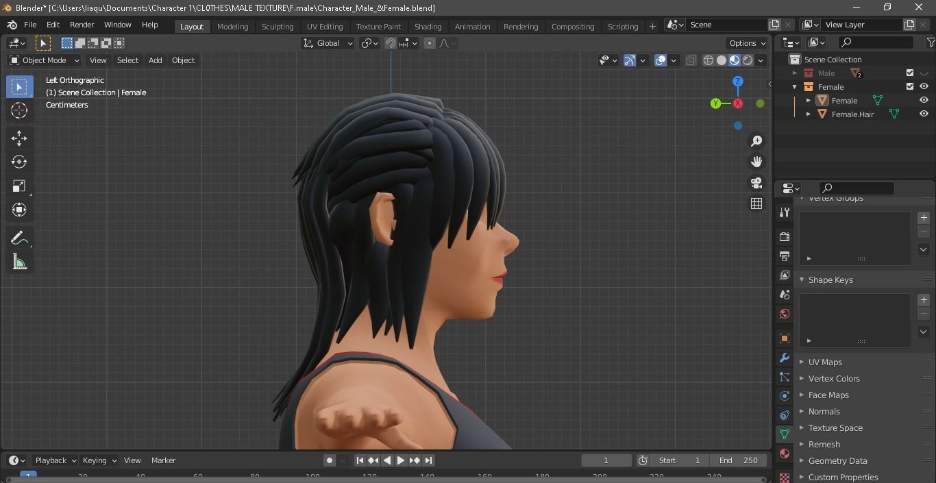 Character Male AND Female Low-poly 3D model_25