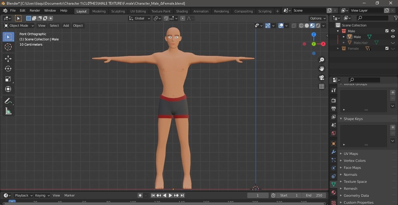 Character Male AND Female Low-poly 3D model_5