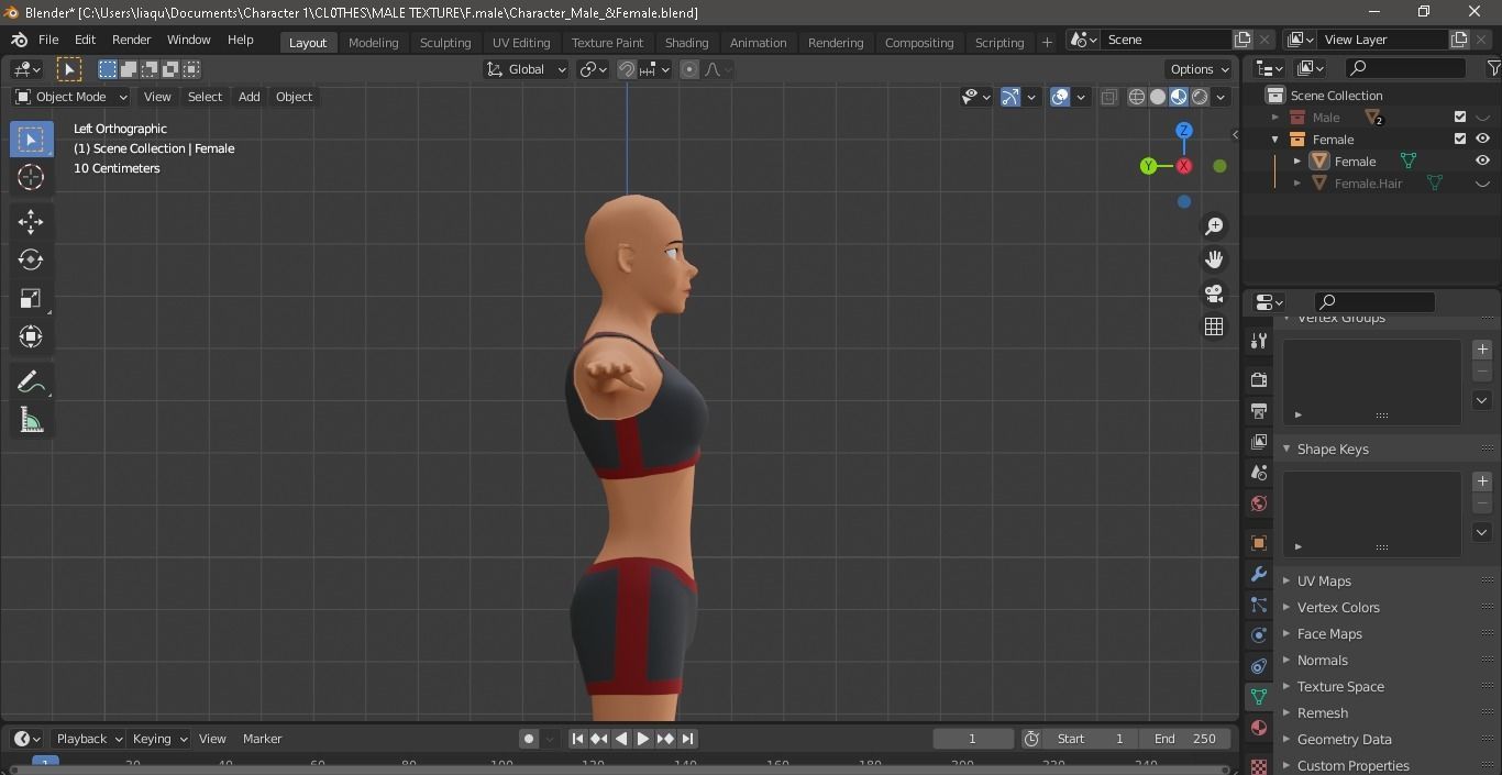 Character Male AND Female Low-poly 3D model_24