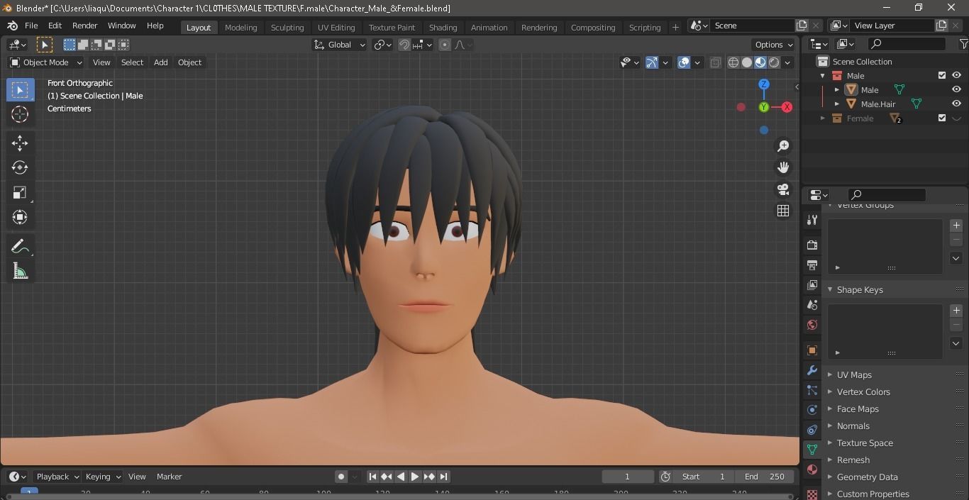 Character Male AND Female Low-poly 3D model_9