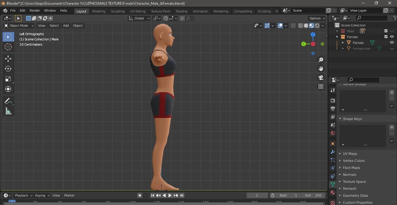 Character Male AND Female Low-poly 3D model_22