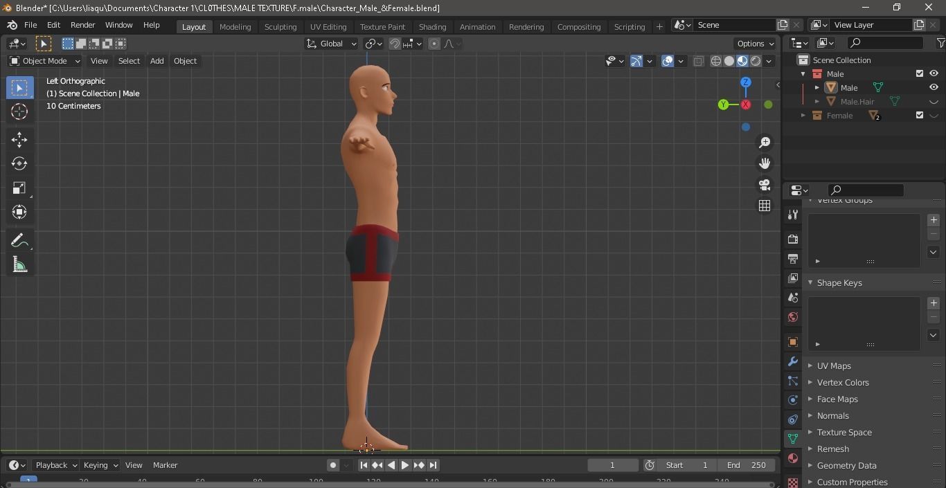 Character Male AND Female Low-poly 3D model_6