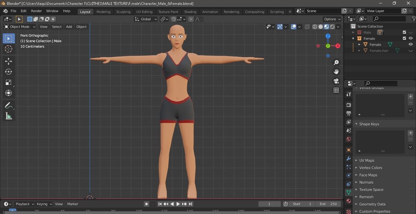 Character Male AND Female Low-poly 3D model_21