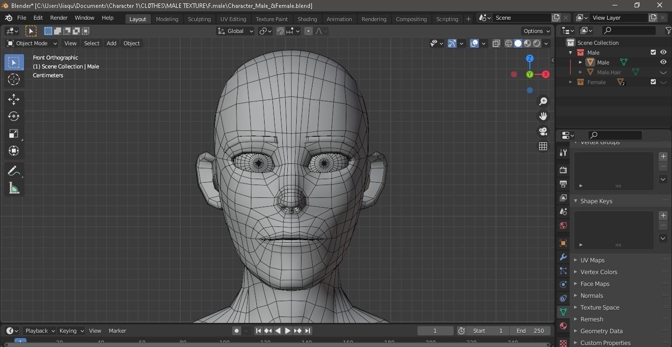 Character Male AND Female Low-poly 3D model_12